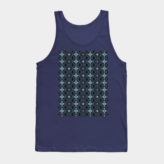 Blue Dark Academia Abstract Pattern Tank Top by Scrabbly Doodles